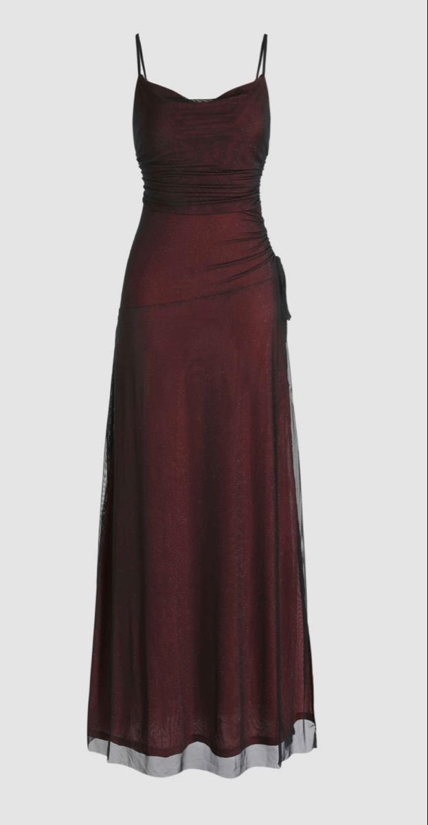 Elegant New Years Dress, Maroon Dress Outfit Party, Arcana Outfits, Mahogany Dress, Maroon Dress Outfit, Grunge Prom Dress, Prom Dresses Maroon, Grunge Prom, Prom Red Dress