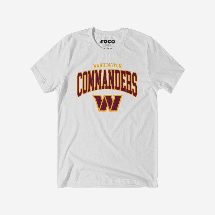 Washington Commanders Classic Logo T-Shirt FOCO White S - FOCO.com Washington Commanders, Best Fan, Team T Shirts, Team Shirts, Classic Logo, Everyday Wardrobe, Logo T Shirt, Lounge Pants, Team Spirit