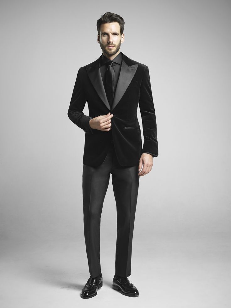 Black Velvet Dinner Jacket. All Black Velvet Suit Men, Mens Dinner Jacket Outfit, Black Velvet Suit Jacket, Black Velvet Tuxedo Men, Black Velvet Suit Mens, Hoco Outfits For Guys, Mens Velvet Suit, Black Men Suits, Black Velvet Suit