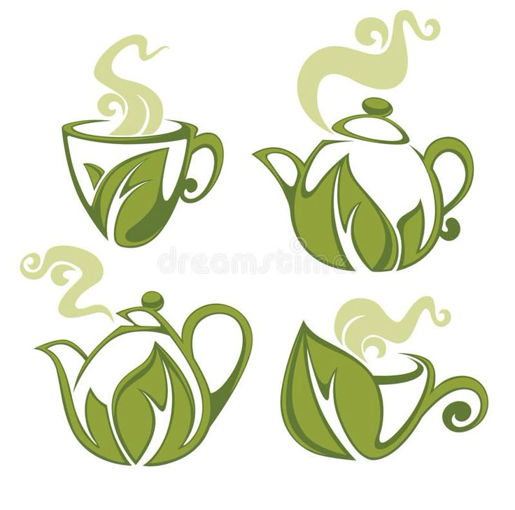 Drink Logo Design, Tea Vector, Halloween Logo, Tea Labels, Tea Illustration, Tea Logo, Logo Design Inspiration Creative, Greeting Card Art, Drinks Logo