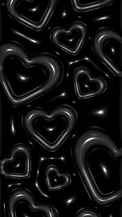 an abstract black background with lots of hearts