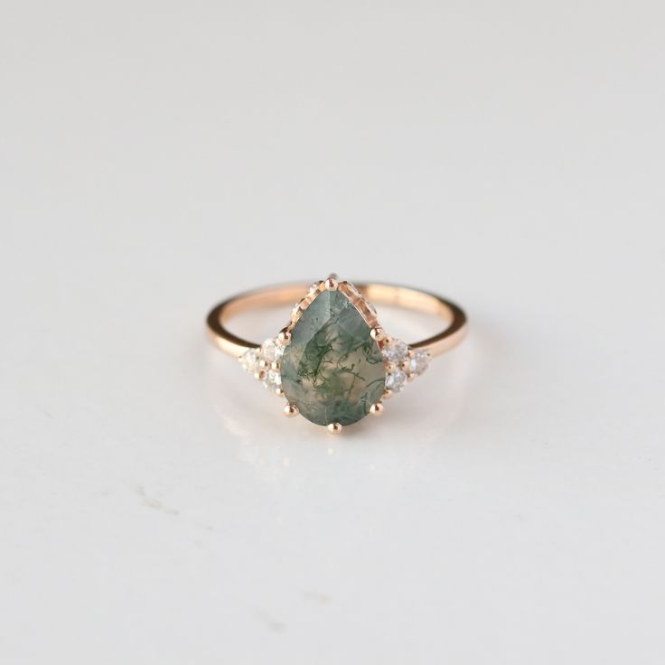 Moss Agate Ring, Agate Ring, Boho Gifts, Moss Agate, Ring Ring, Daughter Gifts, Boho Rings, Ring Size 7, Diamond Ring