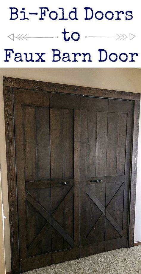 an old barn door with the words how to build two doors to faux barn doors