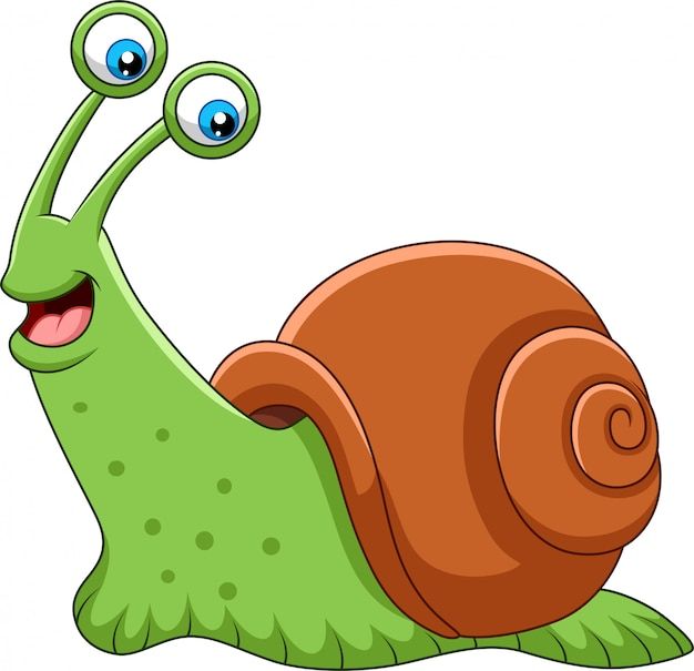 a green snail with blue eyes is smiling