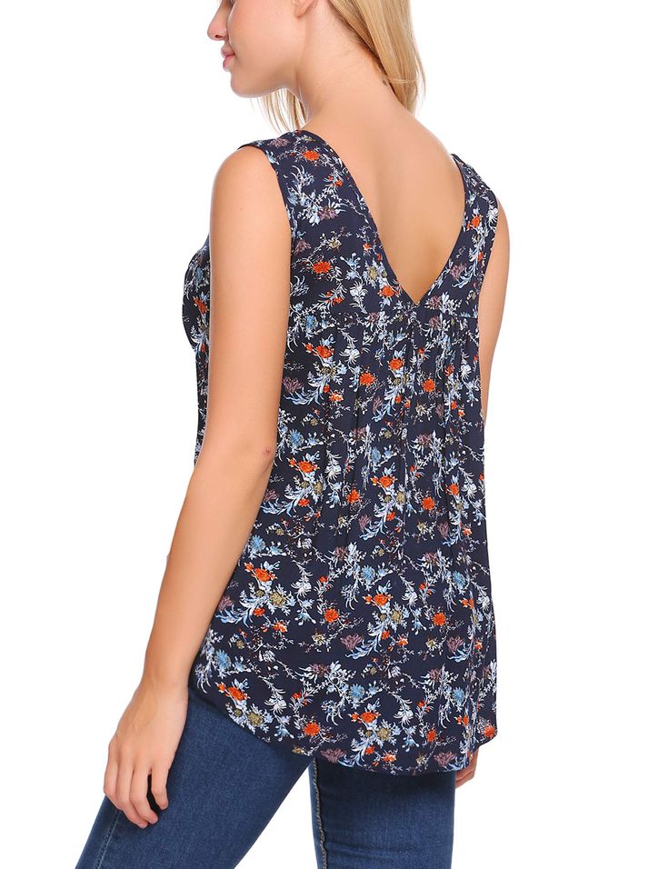 100% Rayon Stylish Printed Blouses: The unique pleated floral tops for women with sexy V neck and various beautiful patterns make you look cute. slimmer & fashionable. Super Soft Fabric: The floral blouse made of 100% rayon is lightweight. cooling. skin-friendly with elasticity. Floral Tops For Women, Printed Blouses, Pleated Shirt, Pleated Blouse, Floral Tank Top, Floral Tank, Blouse Shirt, Top Sleeveless, Floral Sleeveless