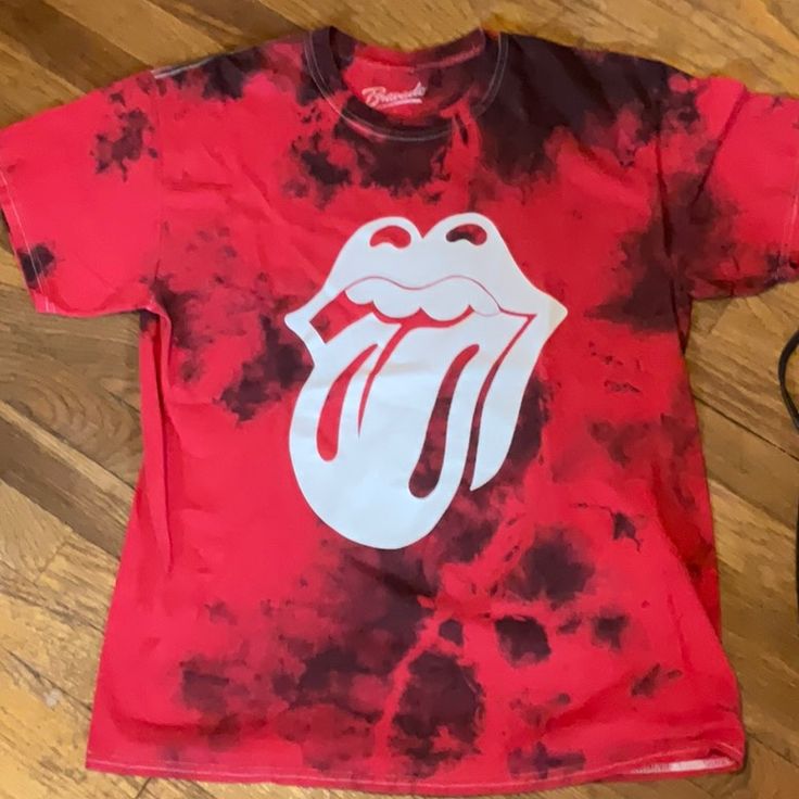 Perfect Condition - The Dye Red,Rolling Stones, Size Small, No Rips,Stains,Damages Trendy Red Tops With Screen Print, Red Band Merch Tops With Screen Print, Red Band Merch Top With Screen Print, Red Graphic Print Band Merch Tops, Trendy Red Shirt With Screen Print, Red Cotton Trendy Shirt, Trendy Red Cotton Shirt, Summer Band Merch Red Tops, Red Band Merch Tops For Summer