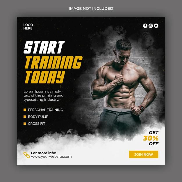 Gym fitness social media post banner tem... | Premium Psd #Freepik #psd #poster Fitness Poster Design Ideas, Gym Social Media Post Design, Gym Poster Design Banner Template, Fitness Banner Design, Fitness Social Media Design, Gym Post Design, Gym Poster Design Creative, Gym Post Ideas, Gym Social Media Design