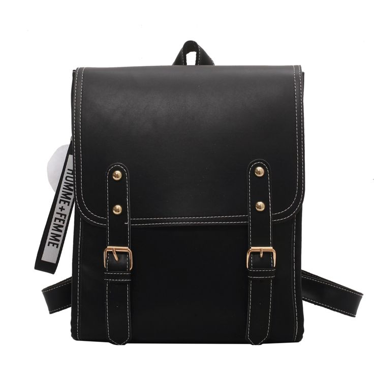 Color: Black Trendy Satchel Backpack, Trendy Leather Backpack For School, Trendy Leather Backpack For Back To School, Trendy Leather Backpack For Students, Trendy Leather Shoulder Backpack For School, Trendy Leather Satchel Backpack For School, Trendy Backpack For Back To School, Trendy Rectangular Backpack For Students, Trendy Leather Backpack With Adjustable Strap For Students