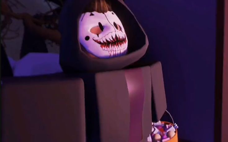 there is a halloween decoration on the back of a chair