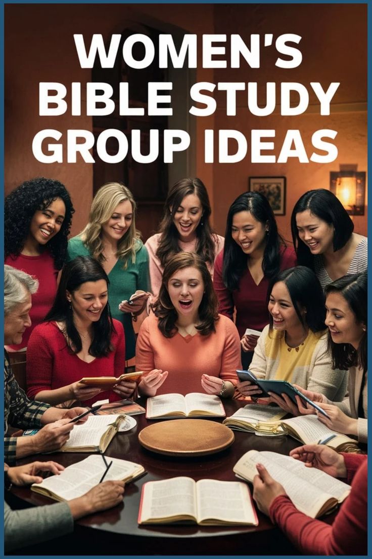 Women gathered around a table, studying the Bible in a group. Bible Study For Women Small Groups, Women Bible Study Activities, Bible Study Themes For Women, Ideas For Bible Study Groups, Women’s Small Group Ideas, Bible Sermon Topics, Games For Ladies Bible Study, Women’s Bible Study Activities, Women Bible Study Ideas Small Groups