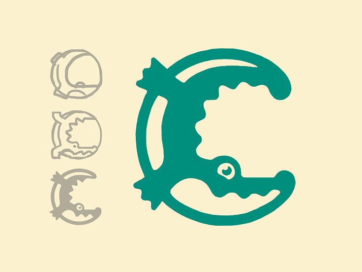 the letter c is made up of three different types of animals, including an alligator