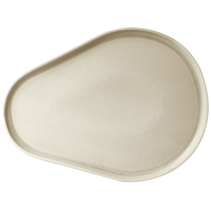 an oval shaped dish on a white background