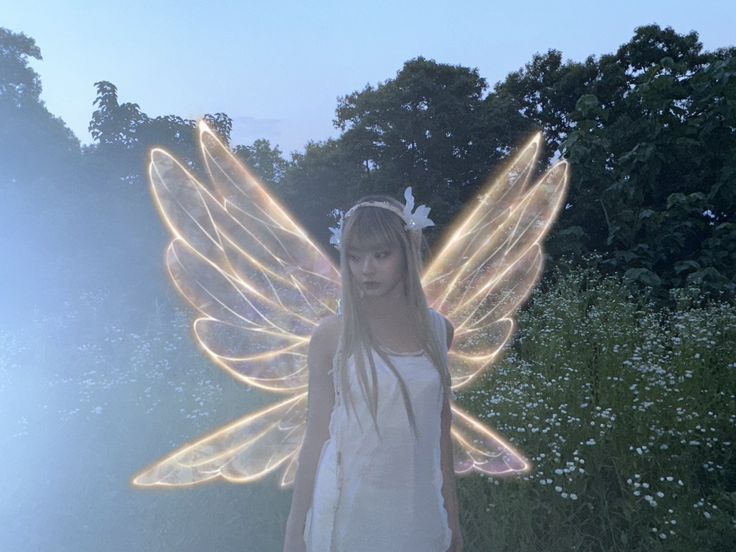 an edited photo of newjeans hanni from her recent update on twitter, she wears an elf outfit from ASAP music video Kpop Fairy Concept, Asap Newjeans Concept, New Jeans Fairy, Fairy Core Icons, Newjeans Fairy, Asap Newjeans, Newjeans Edit, Virtual Angel, Kpop Fairy