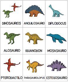 the different types of dinosaurs are shown in this image, and each one has an individual's name on it