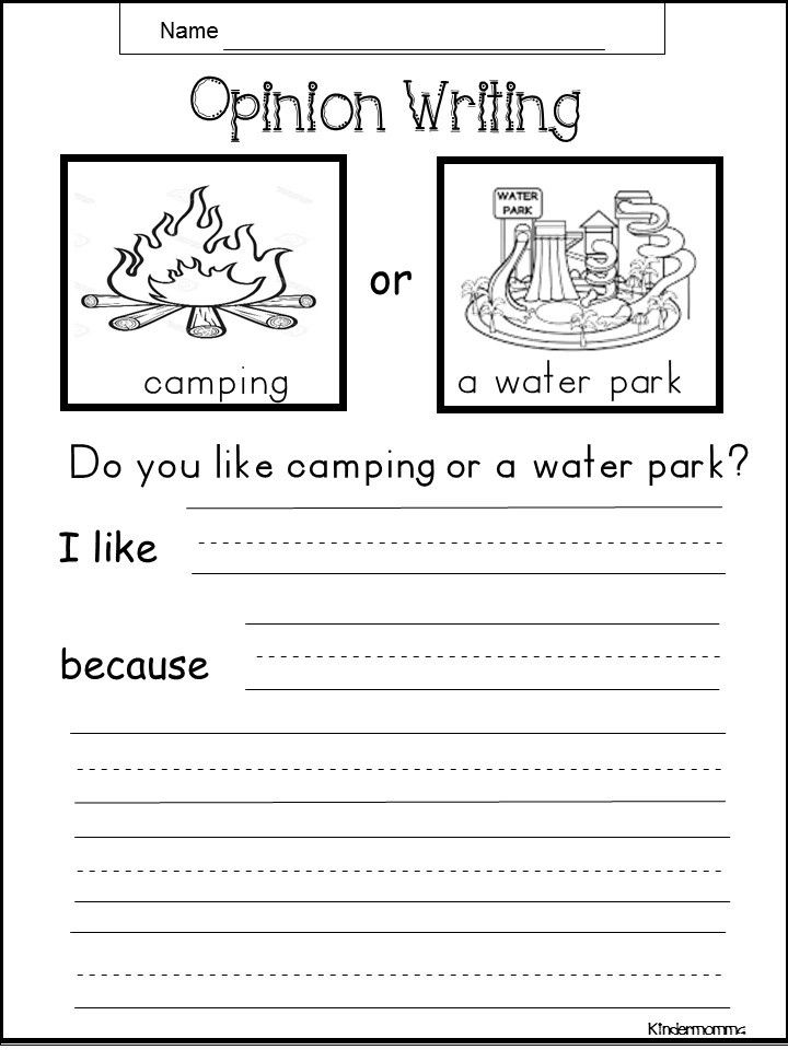 an opinion writing worksheet with two pictures on the bottom and one in the middle