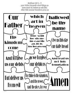 a puzzle piece with the words, our father is in heaven and we are not afraid to