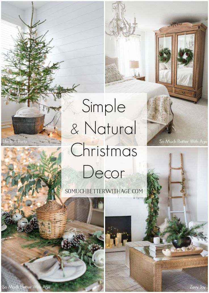 simple and natural christmas decor with greenery