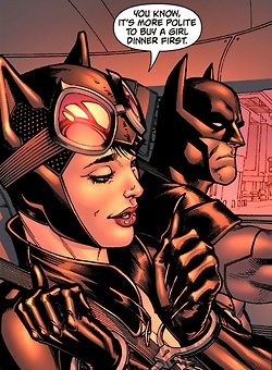 the batman and catwoman face to face