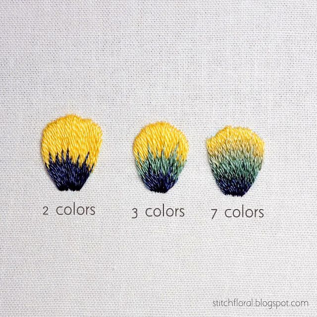 three different colors are shown in this embroidery pattern