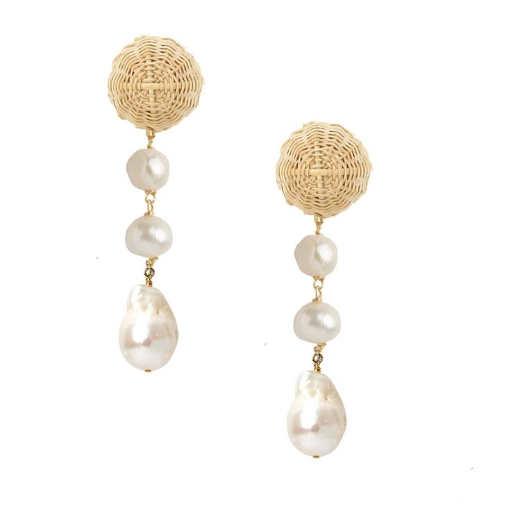 For the woman whose aesthetic is beachy boho-glam - these darling dangles are for you! By pairing rhinestones, pearls, and raffia drop - we've incorporated a few of our favorite things to create the Delphine Drops Materials: Rattan, Pearls, Barquoue Pearls Measurements: 1.75" Elegant Adjustable Jewelry For Beach Season, Elegant Summer Wedding Pearl Earrings, Elegant Summer Earrings With Dangling Beads, Elegant Beaded Spring Earrings, Beach Jewelry Spring Drop Earrings, Spring Beach Dangle Jewelry, Summer Party Pearl Drop Earrings, Elegant Summer Pearl Earrings With Pearl Charm, Summer Party Drop Pearl Earrings