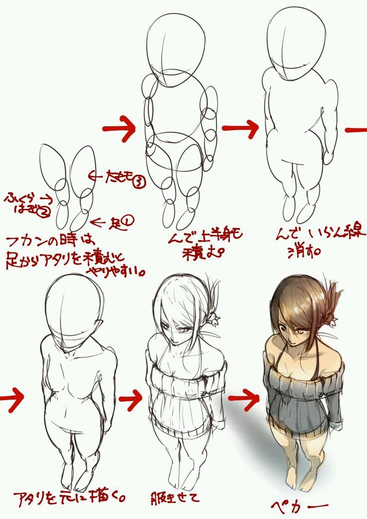 how to draw an anime character with different poses