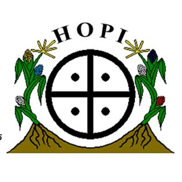 the logo for hopi is shown in black and white, with flowers around it