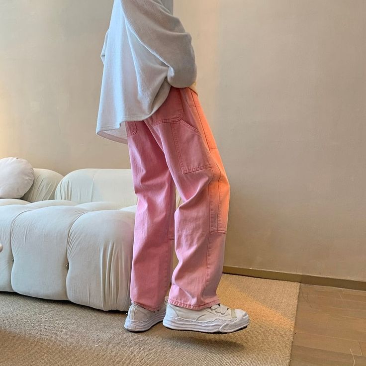 Experience the ultimate comfort with our Solid Pink Vintage Pants! Crafted with premium materials, these pants feature a button fly closure, a mid-rise waist, and a straight fit for all-day comfort. DETAILSMaterial: OtherClosure Type: Button FlyWaist Type: MIDFit Type: STRAIGHT Pink Mens Sneakers High Tops, Casual Solid Color Mid-rise Chinos, Trendy Straight Cotton Work Pants, Pink Straight Leg Casual Cargo Pants, Casual Pink Straight Leg Cargo Pants, Casual Pink Cotton Cargo Pants, Pink Casual Cargo Pants, Pink Cotton Straight Leg Cargo Jeans, Casual Pink Wide Leg Pants With Cargo Pockets