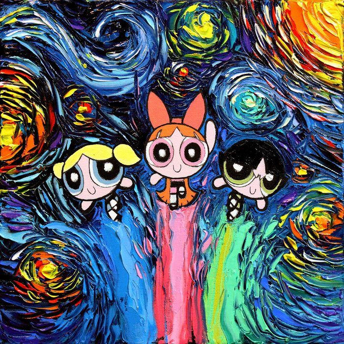 the powerpuff girls painting on canvas