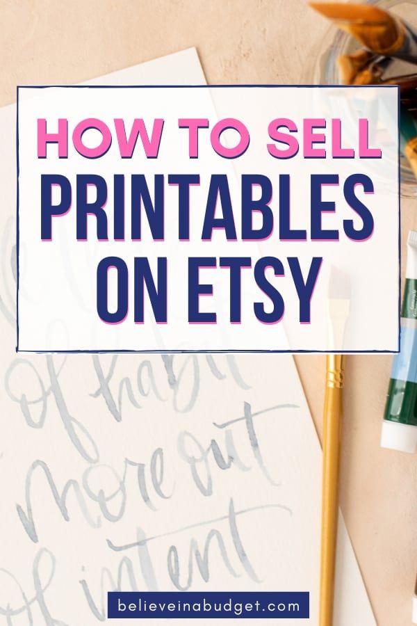 the words how to sell printables on etsy