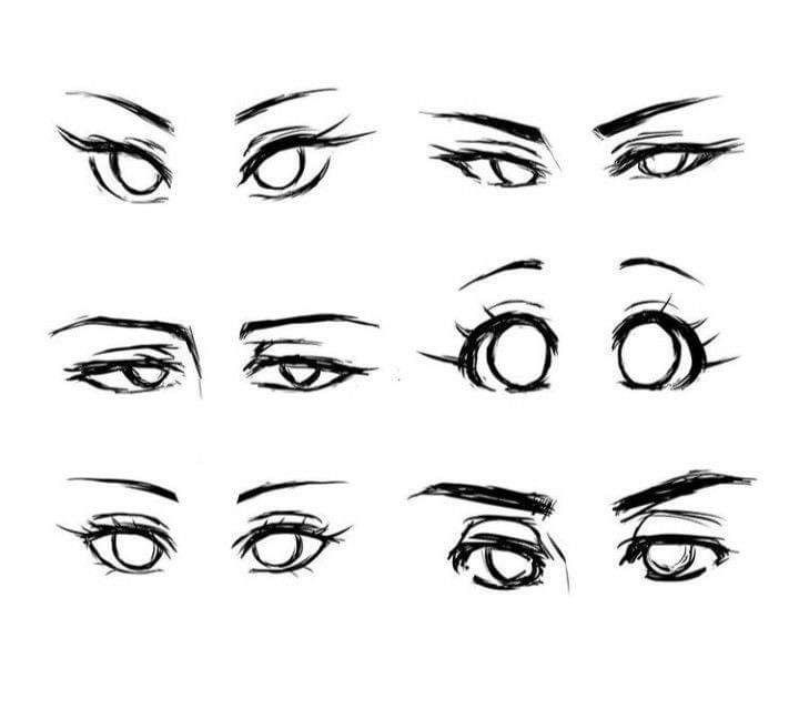 the different types of eyes drawn by hand