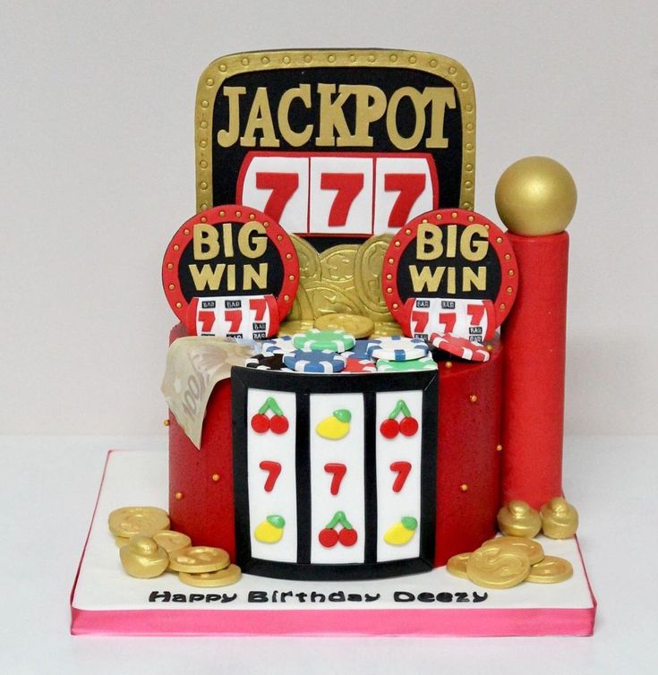 a birthday cake made to look like a slot machine