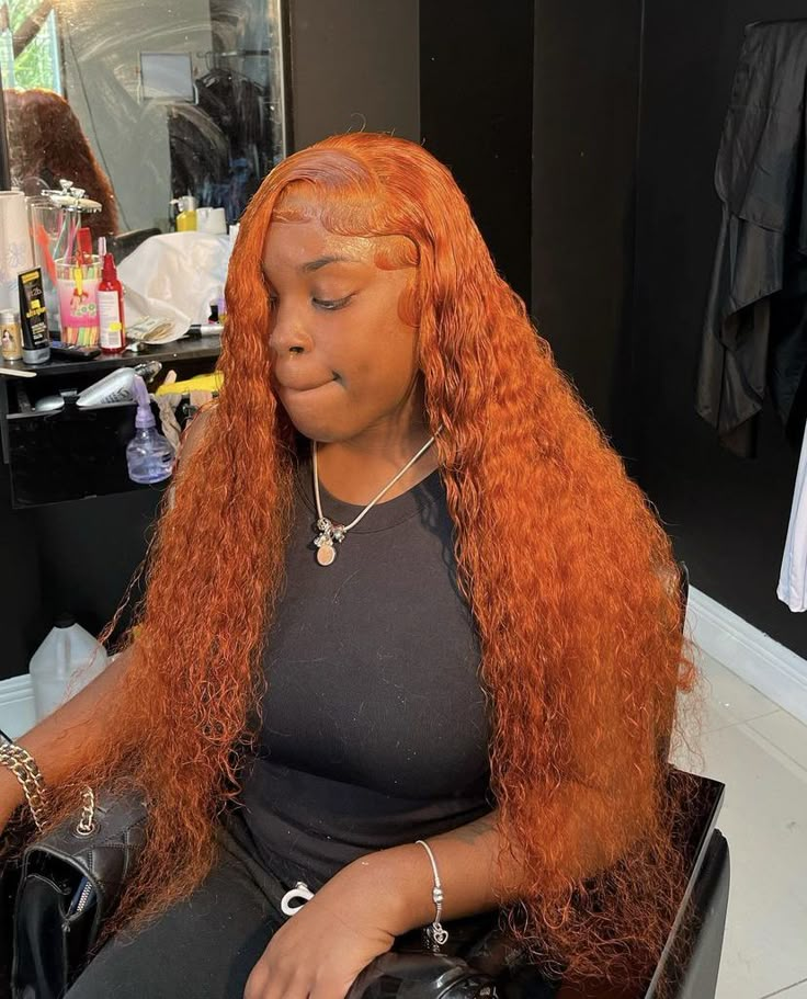 Wet And Wavy Ginger Wig, Ginger Wet And Wavy Hair, Ginger Curly Wig Black Women, Deep Wave Ginger Wig, Orange Deep Wave Wig, Color Deep Wave Wig, Ginger Deep Wave Wig Black Women, Ginger Wig Hairstyles, Ginger Deep Wave Wig