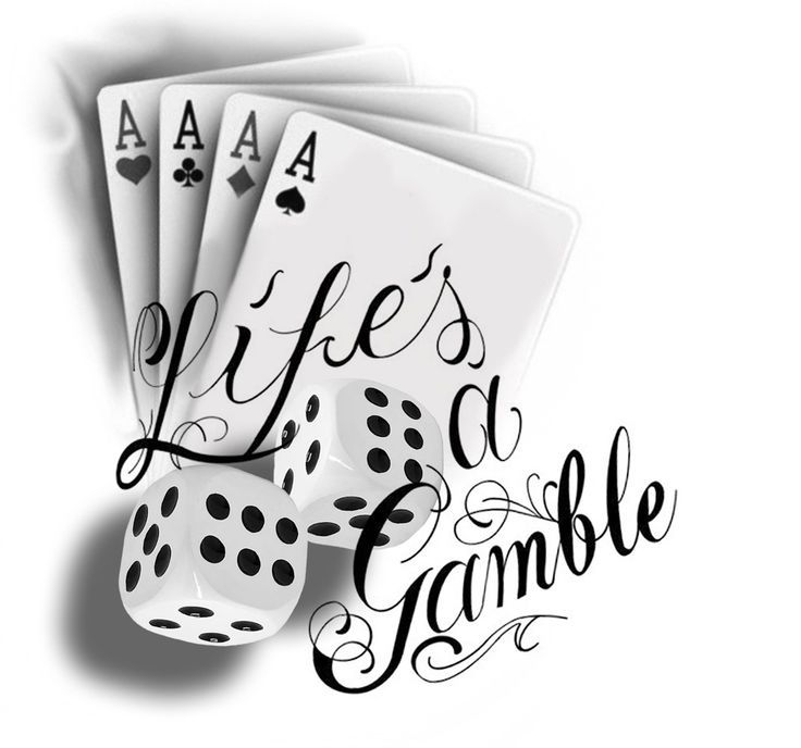 four playing cards with the words life's a game written on them and three dices