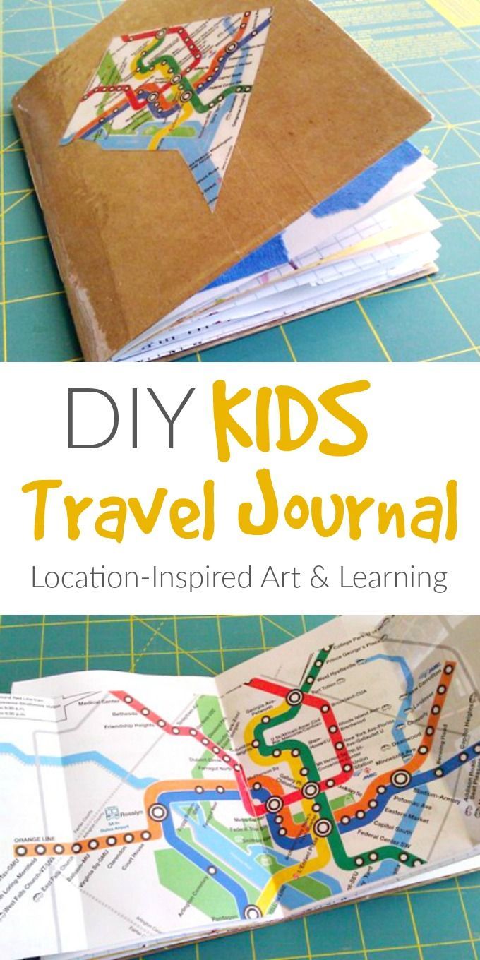 the diy kids's travel journal is open and ready to be made into a map