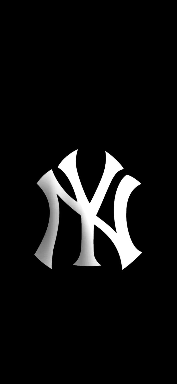 the new york yankees logo on a black background