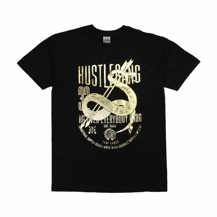 Buy Men's Hustle Gang Viper logo Tee in Black - Swaggerlikeme.com Gold T-shirt With Screen Print, Short Sleeve, Gold Short Sleeve T-shirt With Screen Print, Gold Short Sleeve T-shirt With Direct Printing, Gold Graphic Tee With Short Sleeves, Gold Short Sleeve Graphic Tee, Gold Crew Neck T-shirt With Screen Print, Gold Crew Neck T-shirt With Letter Print, Gold Cotton Tops With Logo Print, Gold Crew Neck Top With Screen Print