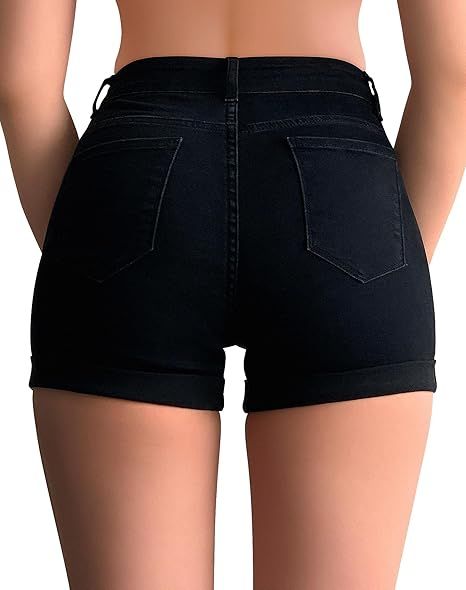 Item No. 786133 This jean shorts made of breathable and comfy denim fabric, which create a great wear experience for you Constructed with mid-rise, summer short jeans feature unique distressed designs in the hemline, taking the daily look up a notch effortlessly The rolled cuff creates a definite separation from the shorts to your legs, making you look even more extraordinary Match these classic 9 pockets shorts with tucked-in shirt or plain blouse to spice up your ordinary style Stretch Jeans With Built-in Shorts, Trendy Stretch High-waisted Shorts, Stretch Mid-rise Jean Shorts For Summer, High Rise Stretch Jean Shorts, Trendy Stretch Jean Shorts With Short Legs, Trendy Stretch Jean Shorts, Trendy Fitted Jean Shorts, Fitted Trendy Jean Shorts, High-waisted Stretch Jean Shorts For Summer