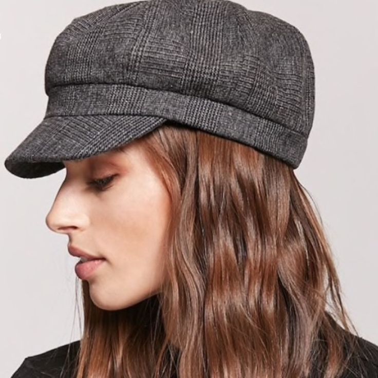 New Without Tags. Cabby Hat, Jewerly Bag, Plaid Hat, Plaid Hats, Zara Accessories, Glen Plaid, The Authority, Black Gray, Clothing And Shoes