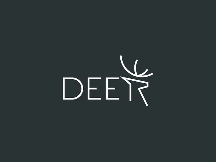 the word deer written in white on a black background