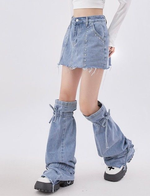 Vestiti In Jeans, Denim Short Skirt, Cool Denim, Korean Clothes, Skirt Denim, Mode Inspo, Denim Short, Really Cute Outfits, Kawaii Clothes