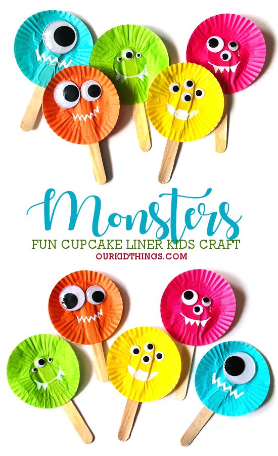 Cupcake Liner Monster Craft Preschool Arts And Crafts Activities, Fun Easy Preschool Crafts, Halloween Party Arts And Crafts For Kids, Halloween Art For Two Year Olds, Arts And Crafts For First Grade, 1st Grade Projects Crafts, Crafts For Tk, Quick And Easy Preschool Crafts, Monster Art Activities For Preschool