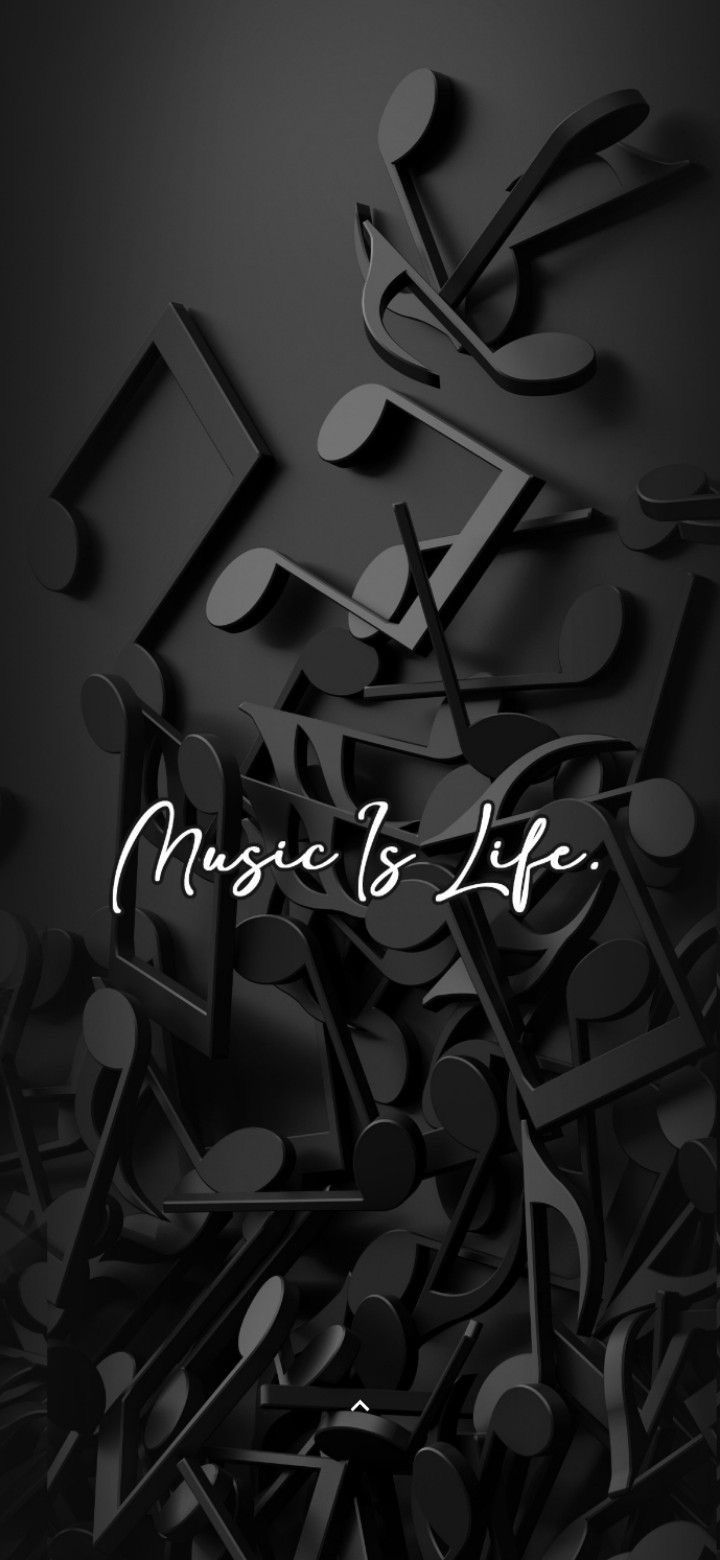 black and white photo with music notes in the background that says, mage & life