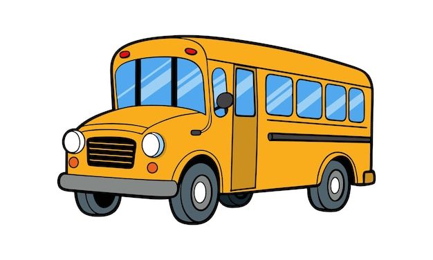 a yellow school bus on a white background