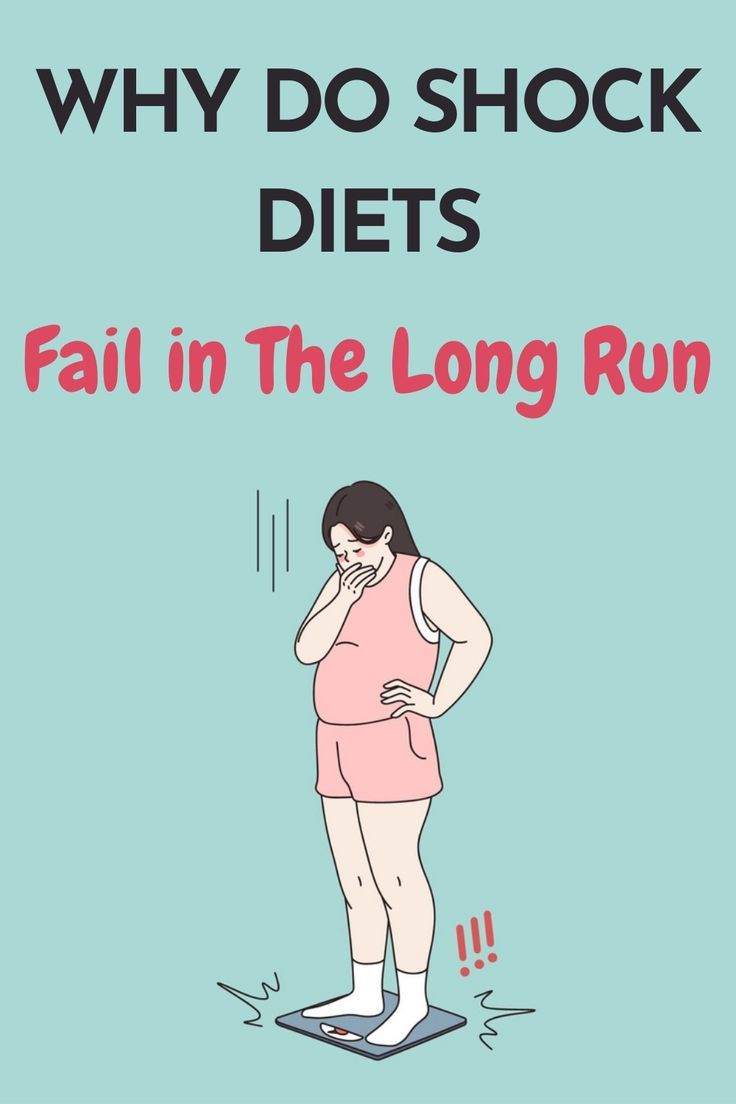 a woman standing on a scale with the words why do shock diets fail in the long run?