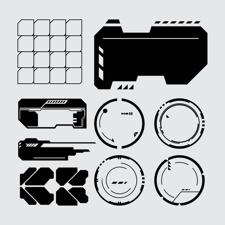 the silhouettes of different objects are shown