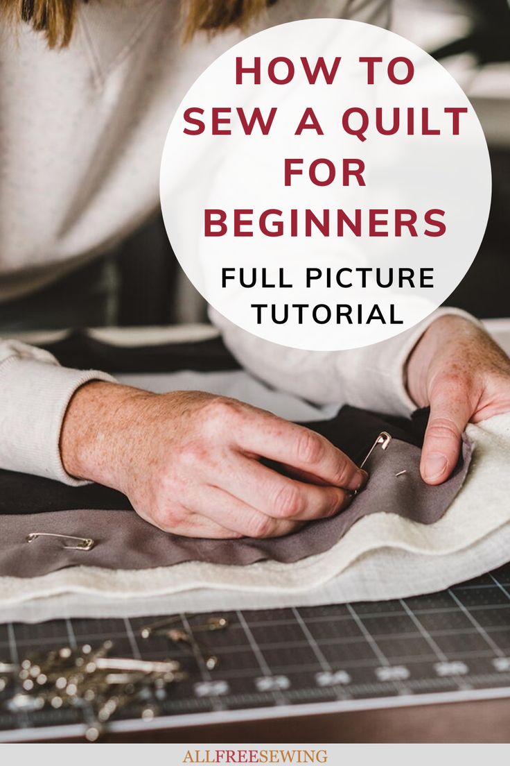 a woman working on sewing with the words how to sew a quilt for beginners