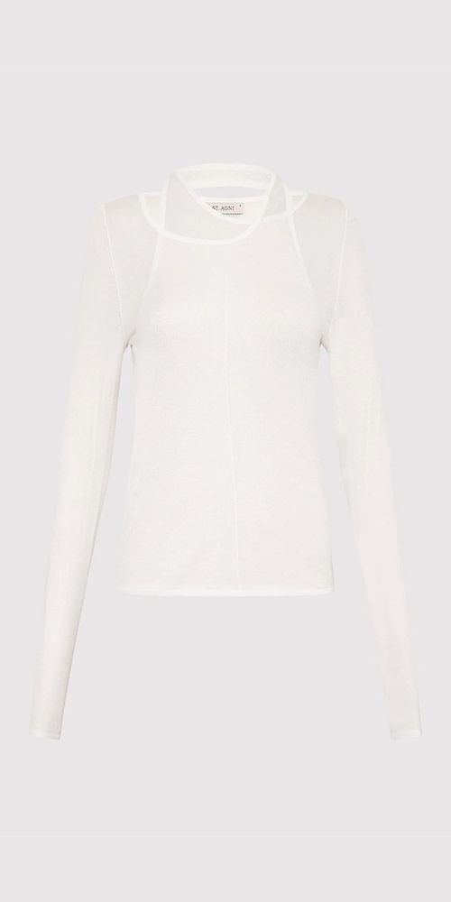 a white top with long sleeves