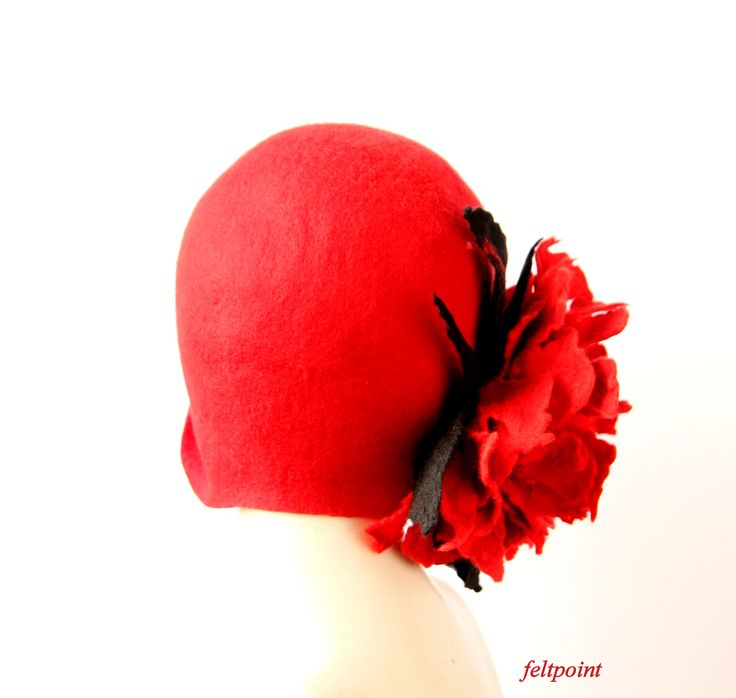 Red felt hat Navy blue felt hats Cloche Felted Hats felt hat Cloche Hat Flapper Hat Art Hat La belle epoque Art Deco 1920s hat Art Hats hat cloche 1920's hat Gatsby's hat vintage style hat Hats&Caps Accessories Handmade Great, very flattering hat ! Adapts to the head ! Special and unique ! Sophisticated and elegant ! Made just for you As the base for my works I use great materials like highest quality Australian merino wool (18 micro). All my works are made by hand in single copies in the pr Fishers Hat, Art Hats, 1920s Hats, 1920s Hat, 1920s Looks, Felted Hats, Gatsby Hat, Cloche Hats, Hat Art