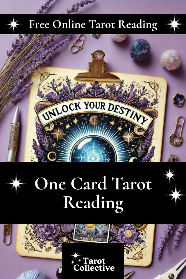 a card that reads, unlock your destiny one card tarot reading with scissors and other items