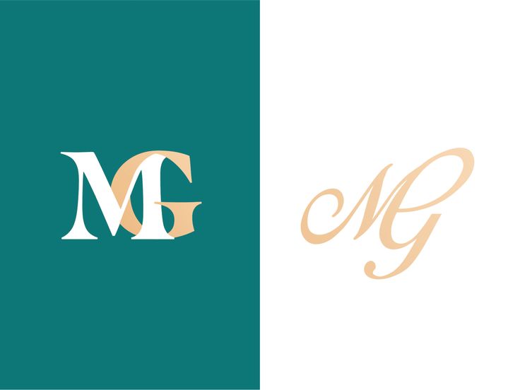 the letters m and g are made up of two different colors, one is gold and green